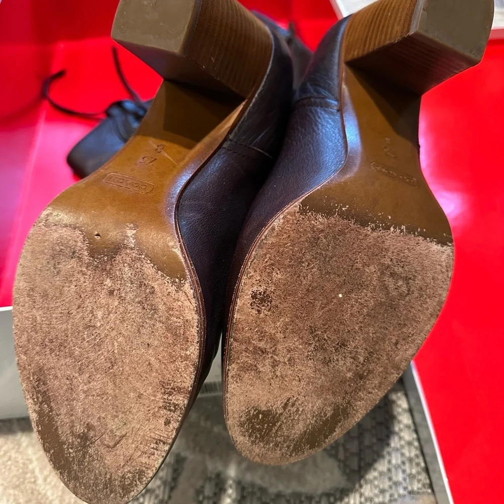 7.5 Coach Selena Leather Boots - Picture 4 of 5